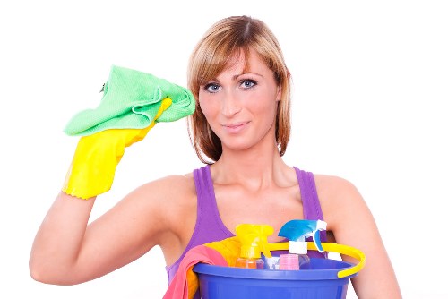 Professional home cleaners servicing a Belsizepark living room