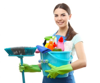 Office cleaning team maintaining desks in Belsizepark