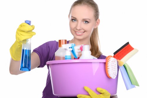 Cleaner in Belsizepark preparing a neat office space